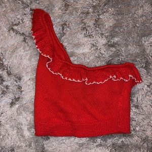 NWT!! red one shoulder urban outfitters top!!